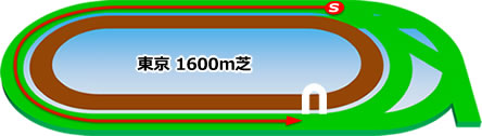 東京競馬場の芝1600mコース