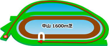 中山競馬場の芝1600mコース