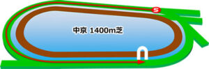 中京競馬場の芝1400mコース