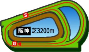 阪神競馬場の芝3200mコース